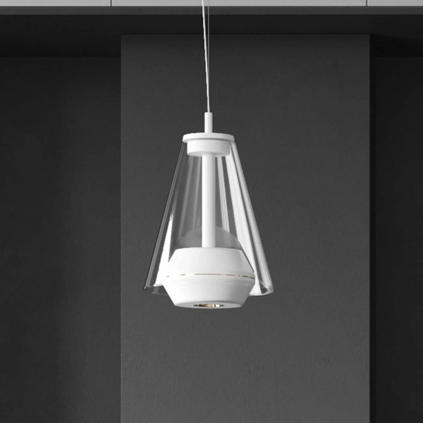  Prandina Prandina Shuttle Lampa Wisząca Biała Przeźroczysta 