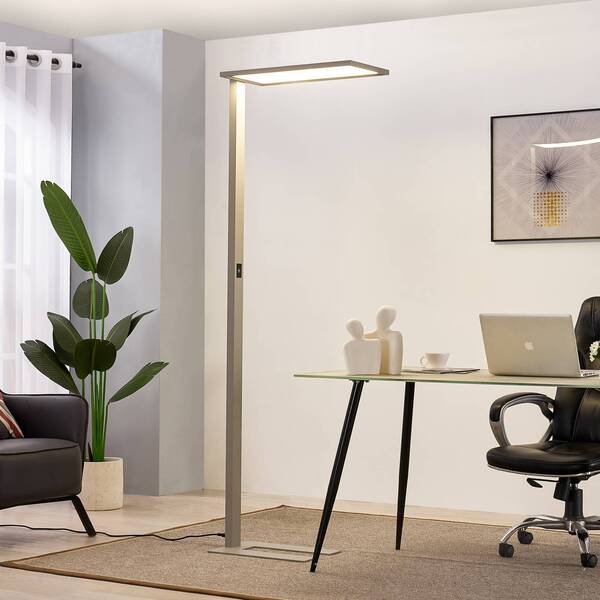  Prios Lampa Stojąca Biurowa Led Taronis, Srebrna, 195 Cm, ściemniana 