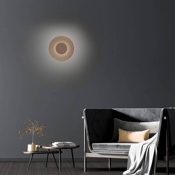  Pure Kinkiet Led Pure Moon, Brązowy, ø 32 Cm, Szkło/aluminium 