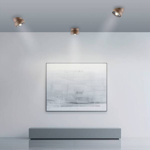  Pure Pure Reflektor Sufitowy Led Move, ø 12 Cm, Kolor Brązowy, Metal/szkło 