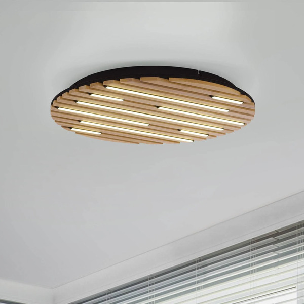  Q-smart-home Paul Neuhaus Inteligentna Lampa Sufitowa Led Q-acoustic, Drewno ø 60 Cm 
