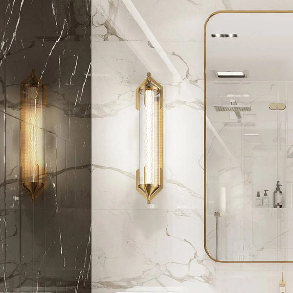  Quintiesse Kinkiet Led Espada Złoty Szczotkowany Szerokość 70 Cm Metal Ip44 