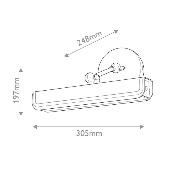 Quintiesse Kinkiet Led Valise, Czarny/stary Mosiądz, 31 Cm Sztuczna Skóra 