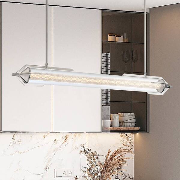  Quintiesse Żyrandol Led Espada, Chrom Polerowany, 122 Cm, Metal/szkło 