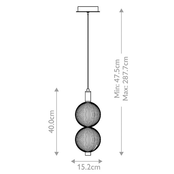  Quintiesse Żyrandol Led Palmas, Złota/dymnoszara, ø 15 Cm, 2-punktowa, Szkło 