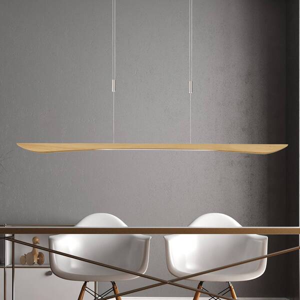 Quitani Quitani Lampa Wisząca Led Hiba, Dąb Naturalny, Długość 148 Cm 
