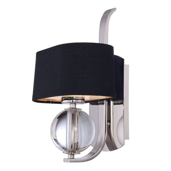  Quoizel Kinkiet Gotham, Klosz Z Tkaniny, Srebrny 