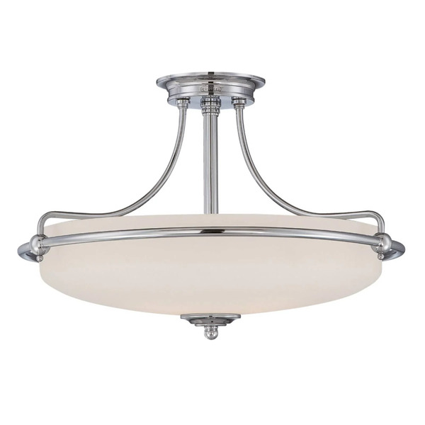  Quoizel Lampa Sufitowa Griffin Z Dystansem, Chrom, ø57cm 