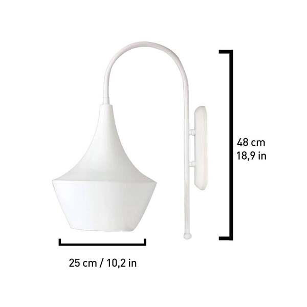  Royaltech Kinkiet Olaf, Biały, Metal, Wysokość 48 Cm 