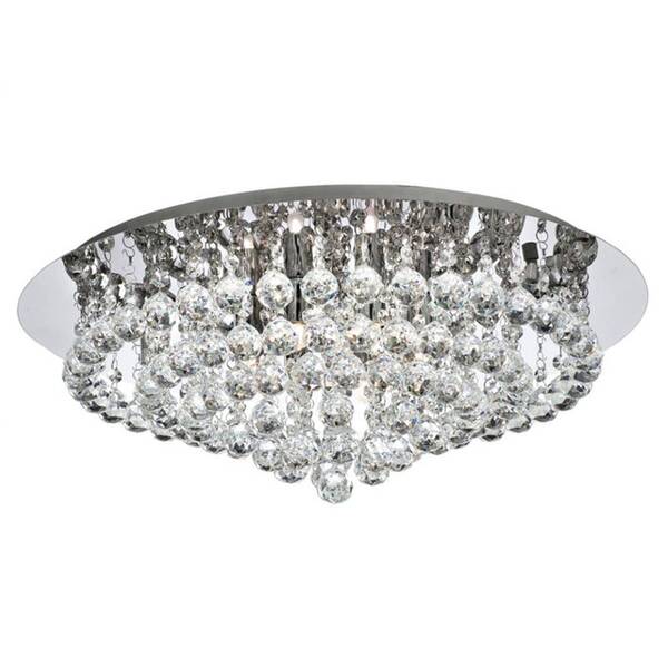  Searchlight Lampa Sufitowa Hanna Chrom Kryształowe Kule 55cm 
