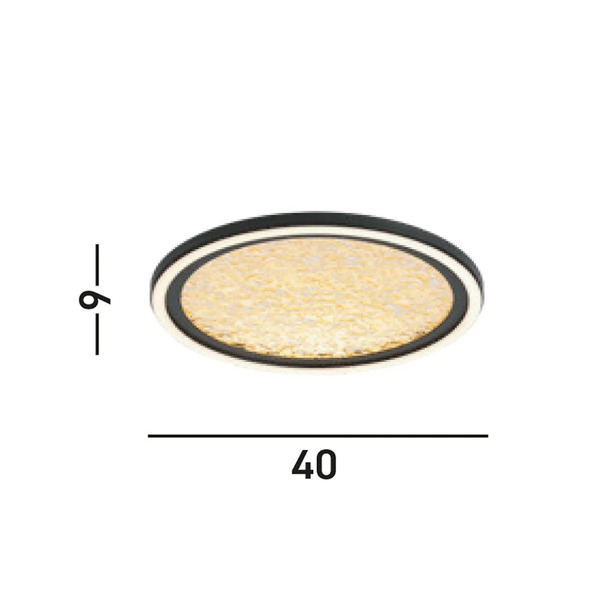  Searchlight Lampa Sufitowa Led Luna, ø 40 Cm, Czarna/złota, Metal 