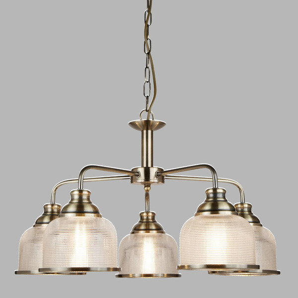  Searchlight Lampa Wisząca Bistro Ii 5-pkt. Mosiądz/szkło 