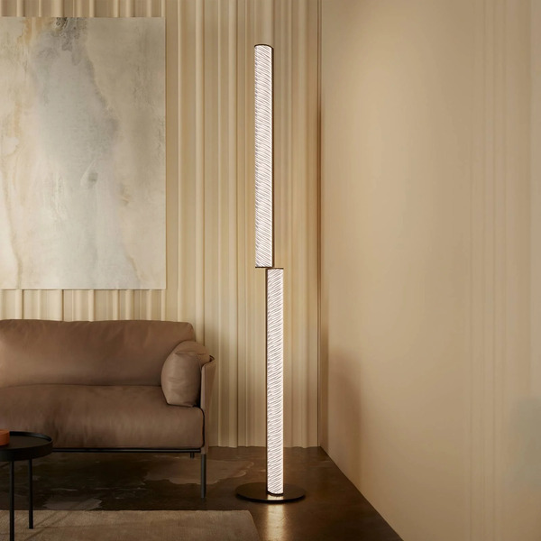  Slamp Lampa Podłogowa Led Slamp Modula Skręcana, Plisowana, Czarna 