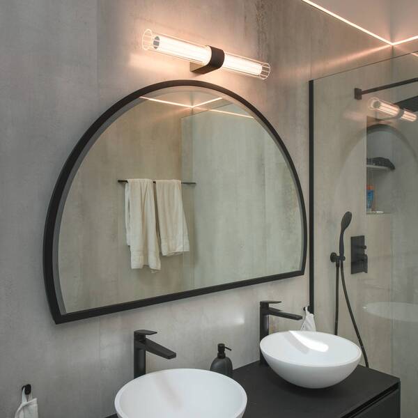  Slv Kinkiet Led Do łazienki Slv Lygant Double, Czarny, Aluminium 