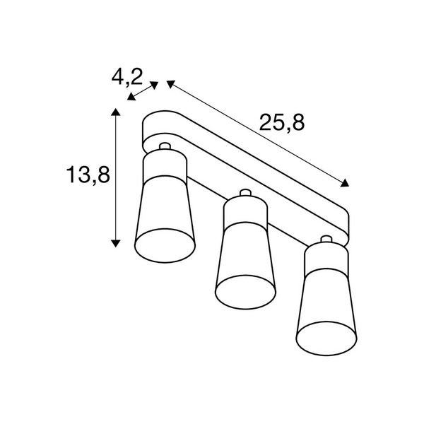  Slv Slv Lampa Sufitowa Puri 2.0 Cone, Szara, Długość 26 Cm, 3-punktowa. 