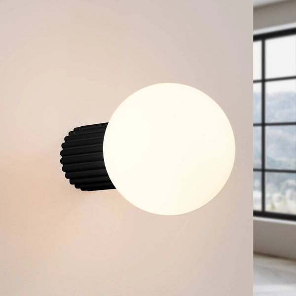  Sollux Lighting Kinkiet Orbi, Czarny, Szkło/metal, ø 12 Cm, Ip44, G9 
