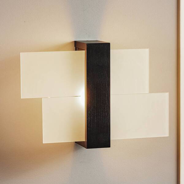 Sollux Lighting Kinkiet Shifted 1, Szkło I Drewno Wenge 