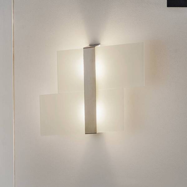  Sollux Lighting Lampa ścienna Shifted, Dwa Elementy Szklane, Chromowana 