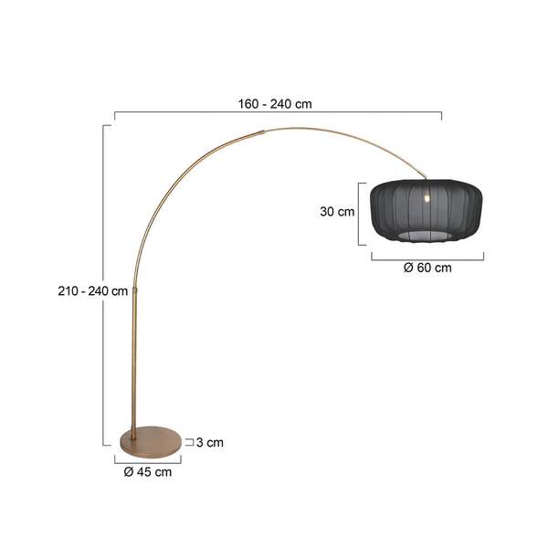  Steinhauer Lampa Podłogowa Sparkled Light, Brąz/czarny Nylon, 240 Cm 