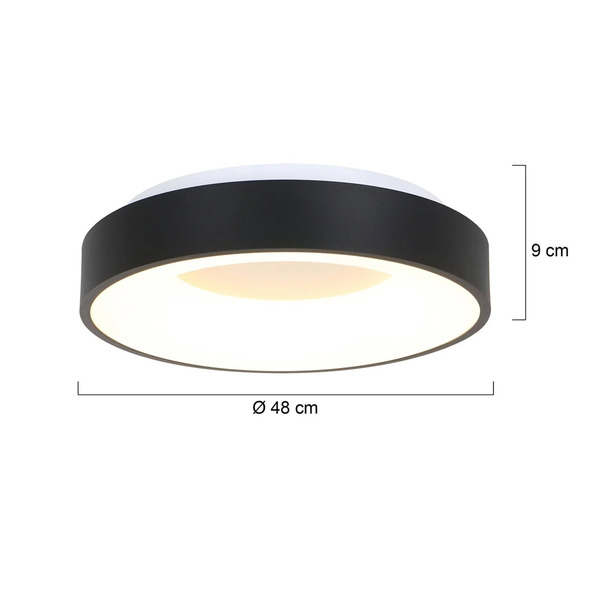  Steinhauer Lampa Sufitowa Led Ringlede 2 700 K ø 48 Cm Czarna 