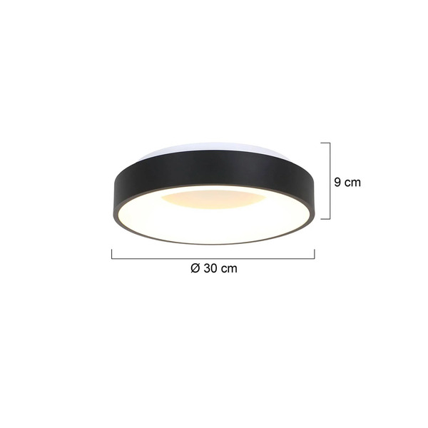 Steinhauer Lampa Sufitowa Led Ringlede 2,700 K ø 30 Cm Czarna 