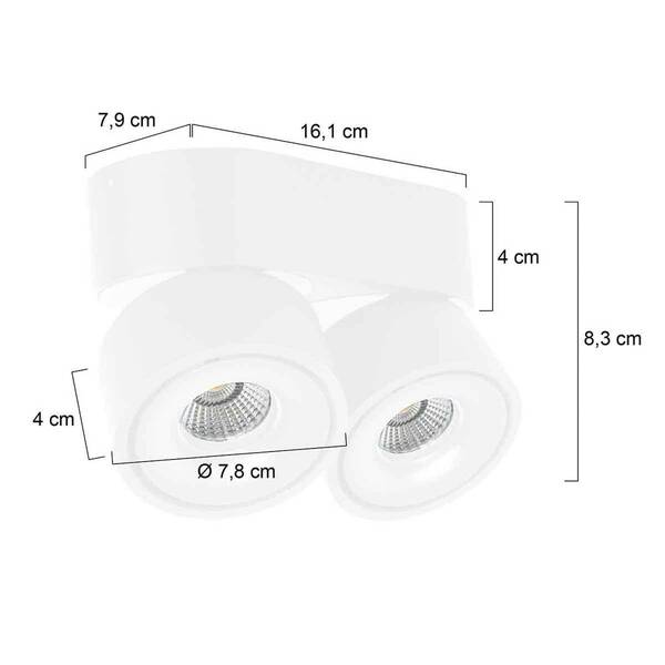  Steinhauer Reflektor Sufitowy Led Fez, Biały, 2-punktowy, Metalowy, Obrotowy 