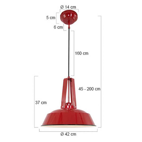  Steinhauer Żyrandol Eden, Czerwony, Metal, Oprawa E27 