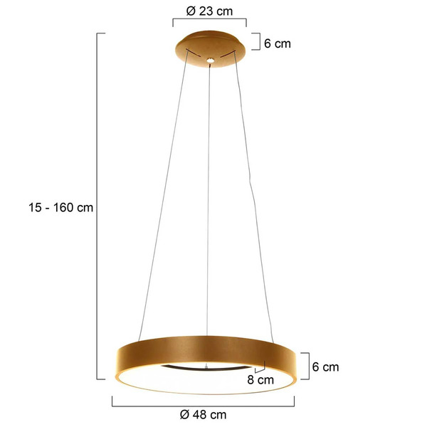  Steinhauer Żyrandol Led Ringlede, ø 48 Cm, Złoty 