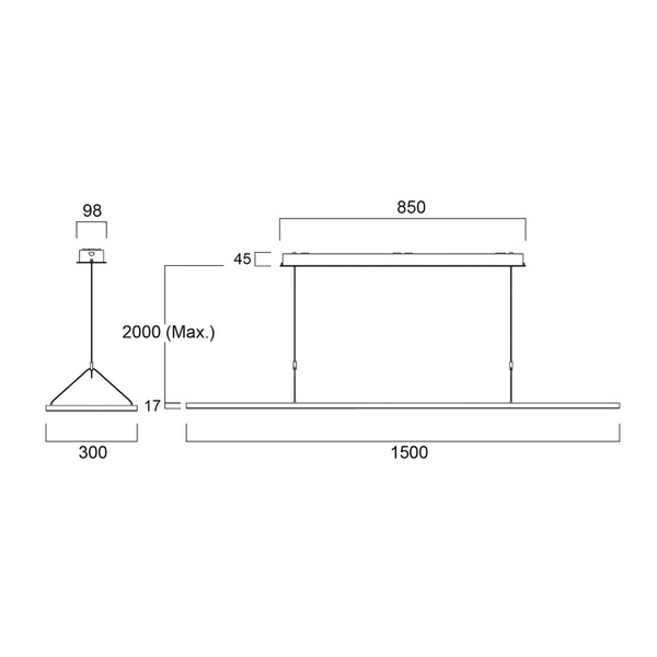  Sylvania Lampa Wisząca Led Areum, 150 X 30 Cm, 840, Dali 