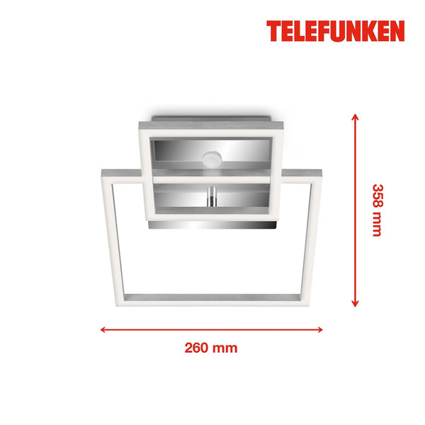  Telefunken Sufitowa Czujnik Ruchu Led Frame Chrom/alu 26x36cm 