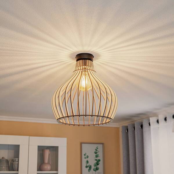  Temar Lighting Lampa Sufitowa Barrel Z Drewnianym Kloszem 