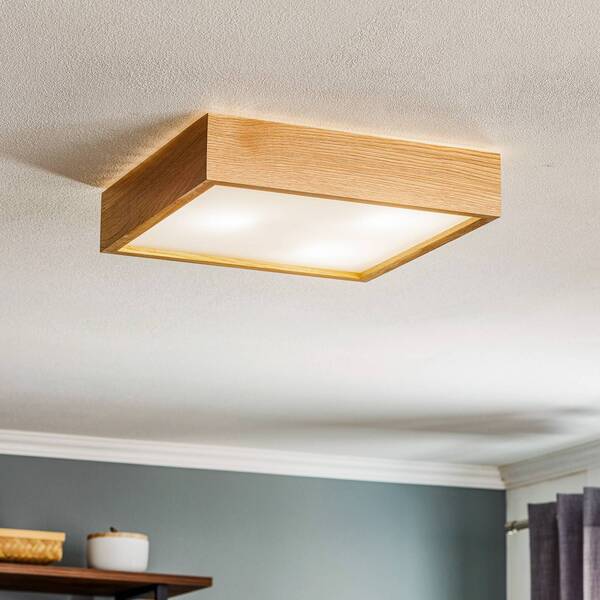  Temar Lighting Lampa Sufitowa Quatro Dr Z Drewnianą Ramą, 38,5cm 