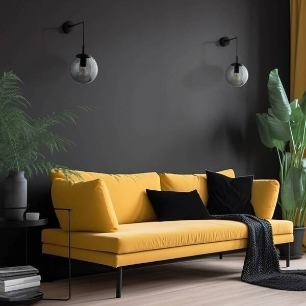  Tk Lighting Kinkiet Esme, Dymny Szary, Wysokość 45 Cm, Szkło, E27 