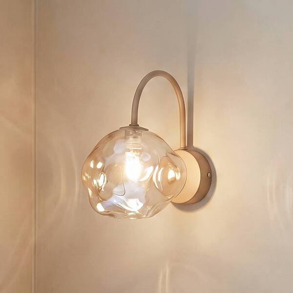  Tk Lighting Kinkiet Lava, Beżowy, Szkło, Wysokość 21 Cm, G9 
