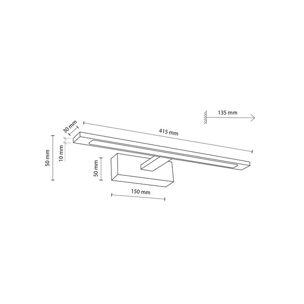  Tk Lighting Kinkiet Led Gallery Metal Kolor Chrom Szerokość 41,5 Cm Ip44 