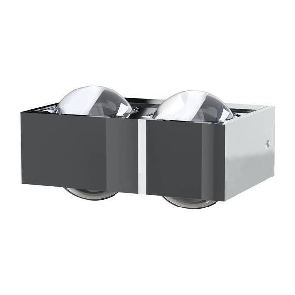  Top Light Lampa ścienna Focus 150, 4 Soczewki Przezroczyste, 2xg9, Chrom 