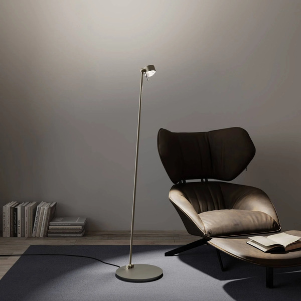  Top Light Puk! 80 Floor Led Przezroczysta, Nikiel Matowy 