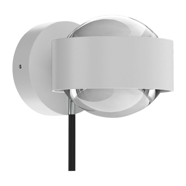  Top Light Puk Mini Wall+ Led, Przezroczyste Soczewki, Biały Mat/chrom 