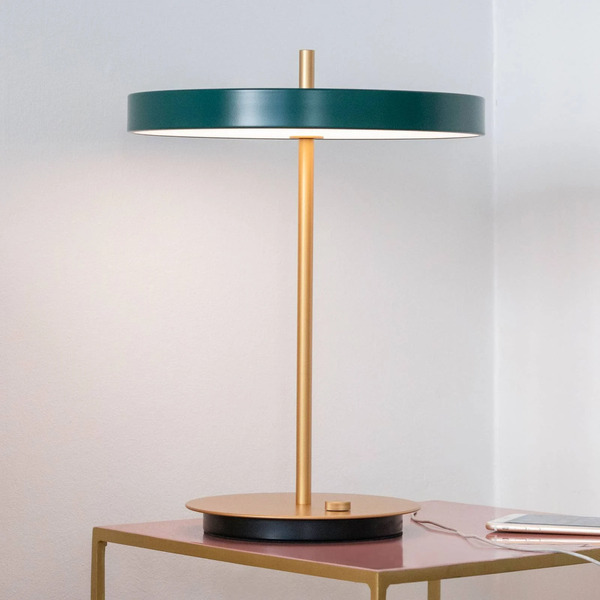  Umage Umage Lampa Stołowa Led Asteria Table, Usb, Zieleń Leśna/mosiądz 