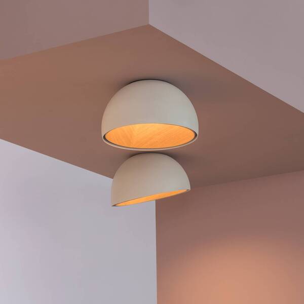  Vibia Lampa Sufitowa Led Vibia Duo, Biała, Wysokość 23 Cm, Drewno Dębowe 