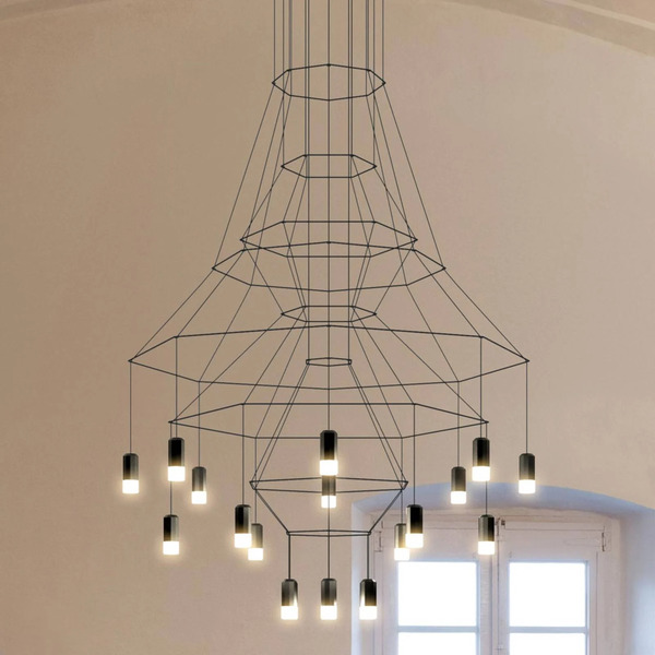  Vibia Lampa Wisząca Led Vibia Wireflow, Czarna, 279 Cm 