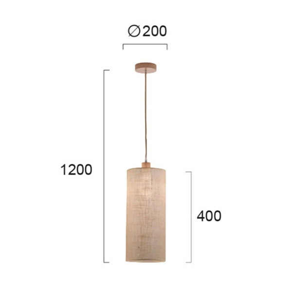  Viokef Lampa Wisząca Senso, Podłużna Wąska, ø 20 Cm 