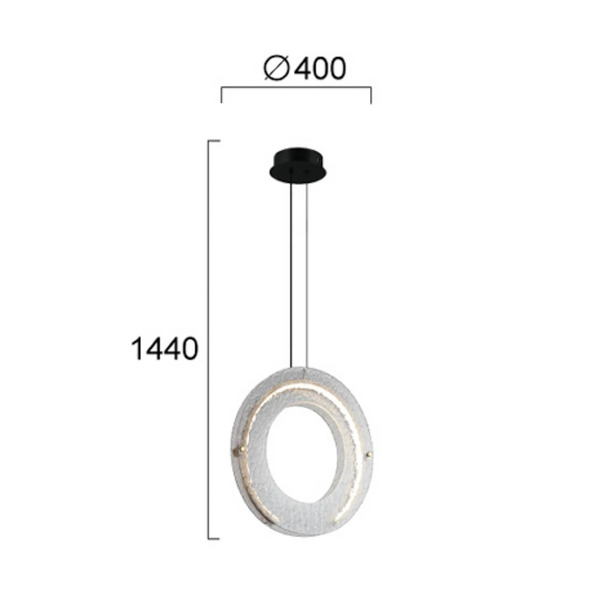  Viokef Żyrandol Led Tamara, Dymnoszara, ø 40 Cm, Szkło/metal 
