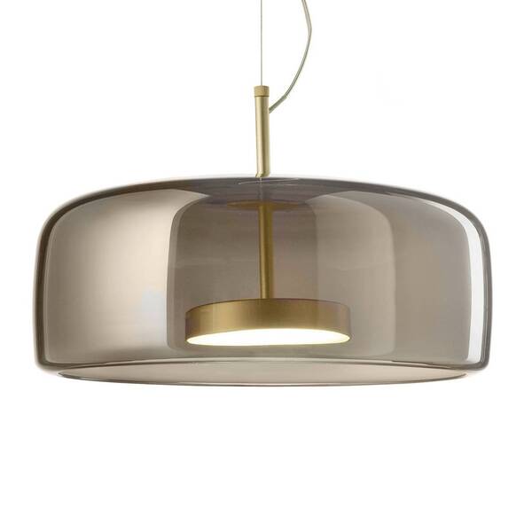  Vistosi Lampa Wisząca Led Jube Sp 1 G, Szklany Klosz Szary 