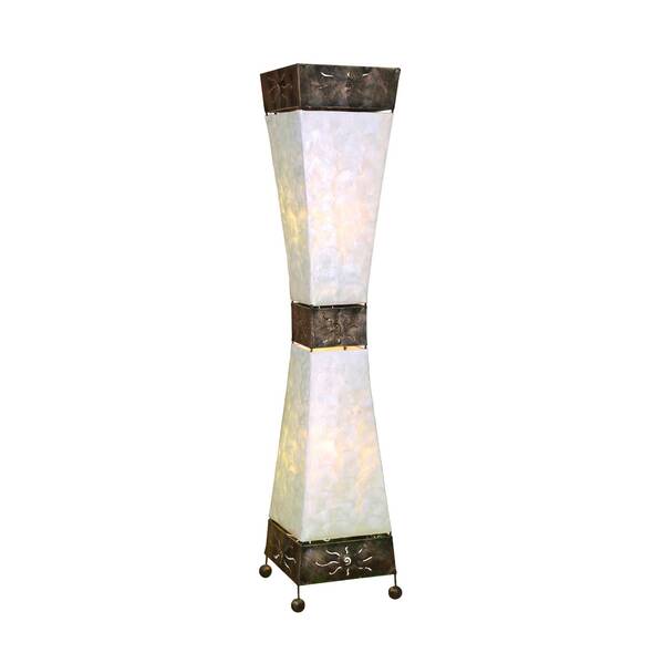  Woru Lampa Stojąca Adrian, Muszle Capiz, Wysokość 100 Cm 