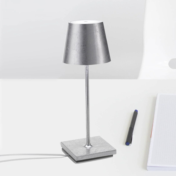  Zafferano Zafferano Poldina Mini Lampka Akumulatorowa, Wnętrze Srebrne 