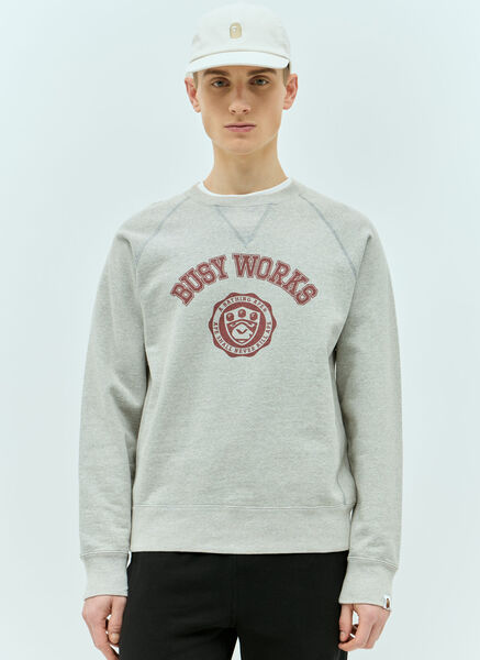  A Bathing Ape® A Bathing Ape® Logo Print Sweatshirt - Mann Sweatshirts Grey M 
