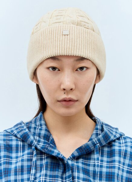  Acne Studios Acne Studios Cable Knit Beanie Hat - Frau Hats Beige One Size 