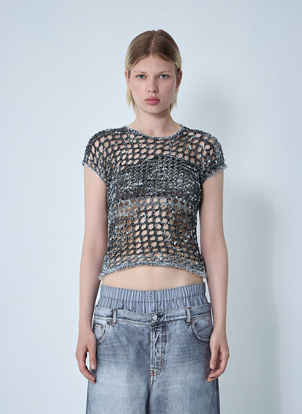  Acne Studios Acne Studios Crochet Top - Frau T-shirts Black L 