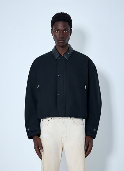 Acne Studios Acne Studios Leather-trimmed Button Jacket - Mann Jacken Black Eu - 50 